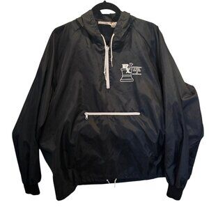 VTG University‎ Of Iowa College Of Pharmacy Anorak Jacket Black Nylon Sz XL Hood
